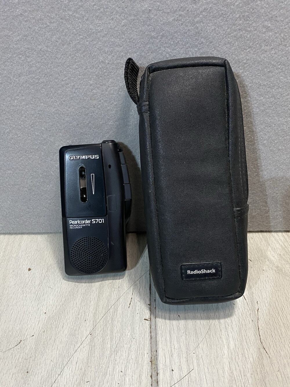 Olympus Pearlcorder S701 Handheld Micro Cassette Voice Recorder Black Works Case